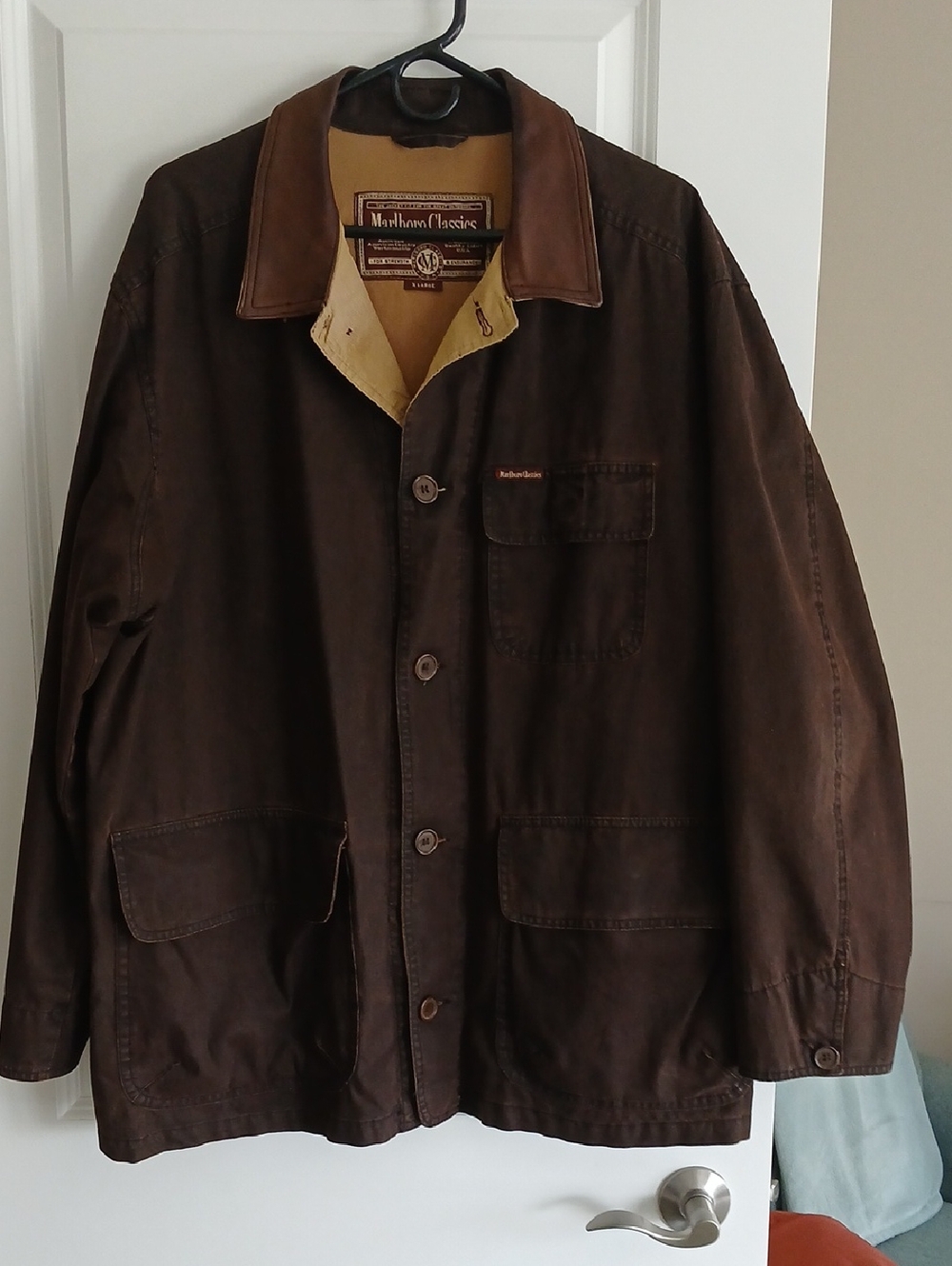 Men’s Brown Marlboro Classic Jacket with Leather Collar